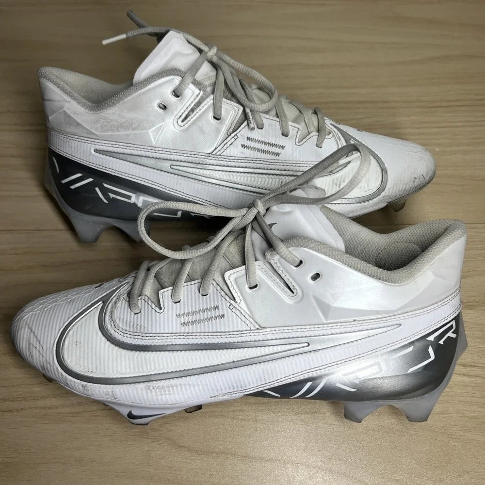 Nike Vapor Edge Elite‎ 360 2 size 11.5 Cleats White Metallic Silver. DA5457 101